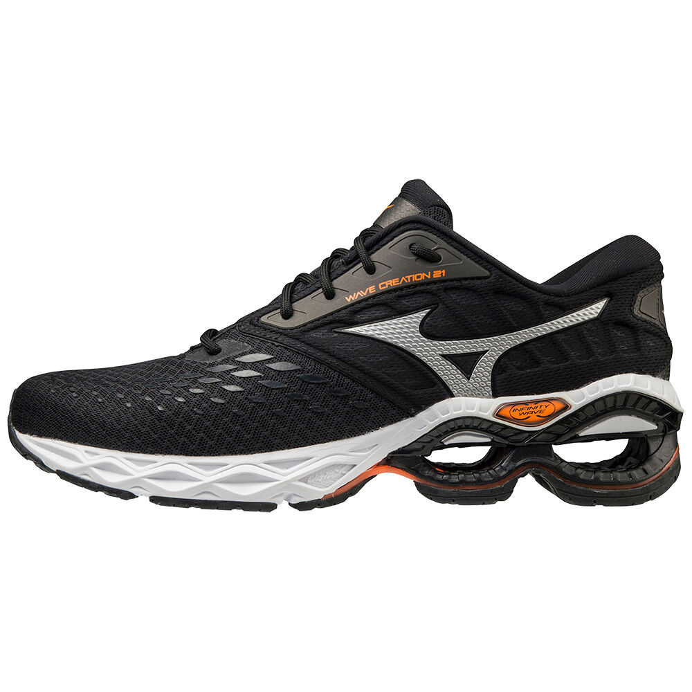 Tenis Para Correr Mizuno Wave Creation 21 Para Hombre Negros/Naranjas 7582496-BD